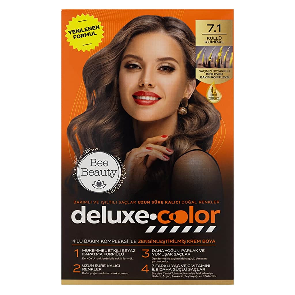 Bee Beauty Deluxe Color Kit Hair Dye 7.1 ashy Auburn - 1