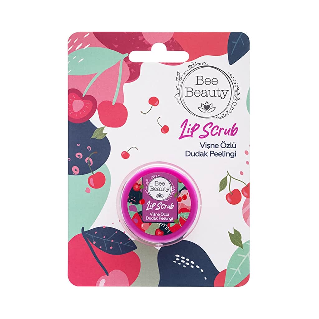 Bee Beauty Cherry Lip Scrub with Vitamin E - 13g Exfoliant - 1