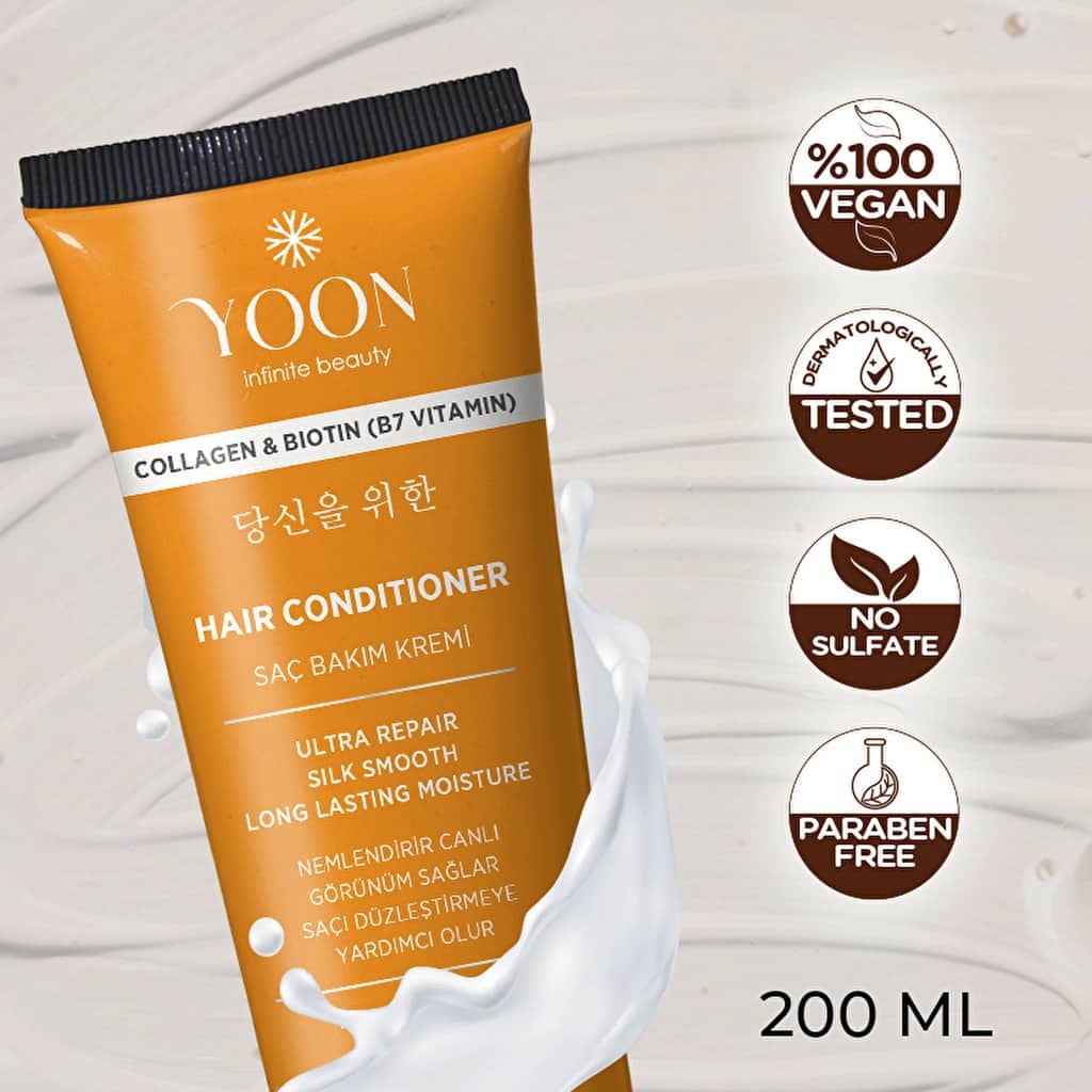 Yoon Biotin B7 & Collagen Moisturizing Nourishing And Repairing Vegan Hair Care Cream 200 ml - 1