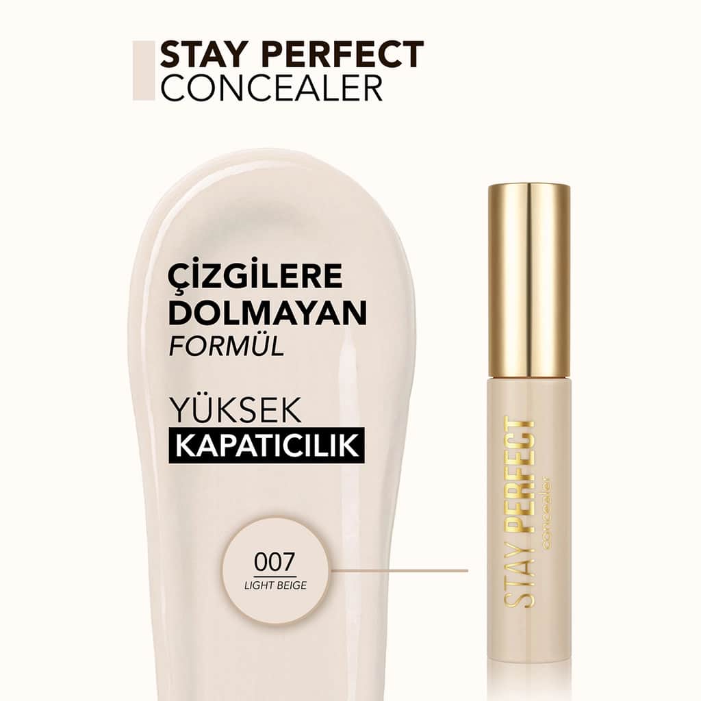 Flormar Stay Perfect Intense Pigmented Concealer 007 light Beige - 3