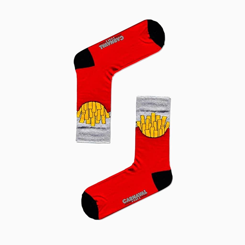 Carnaval Fast Food Sock Set - 5-Piece Cotton Blend Socks - 5