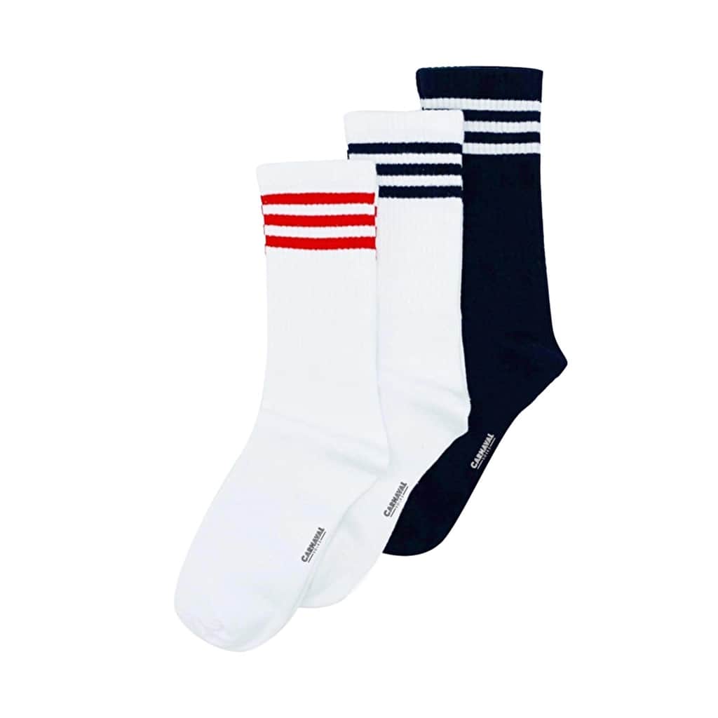 Carnaval Long Striped Socks Set - 3-Piece Cotton Blend - 1