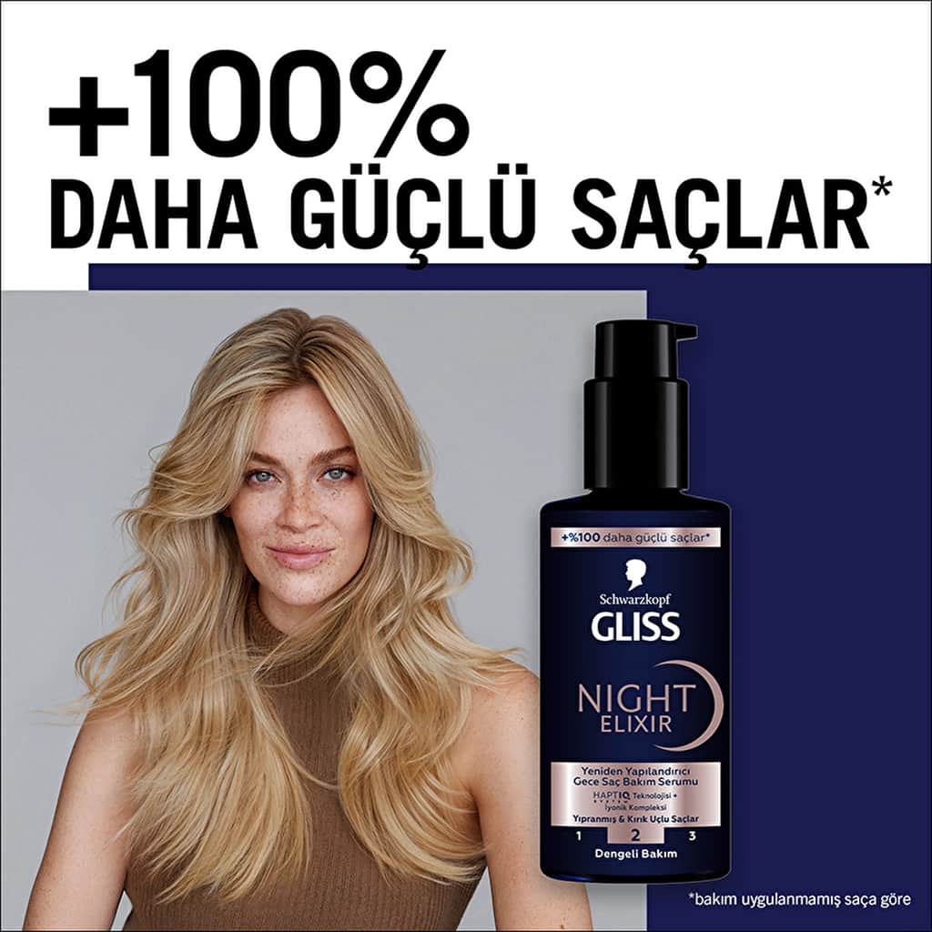 Gliss Night Elixir Restructuring Night Hair Care Serum 100 ml - 3