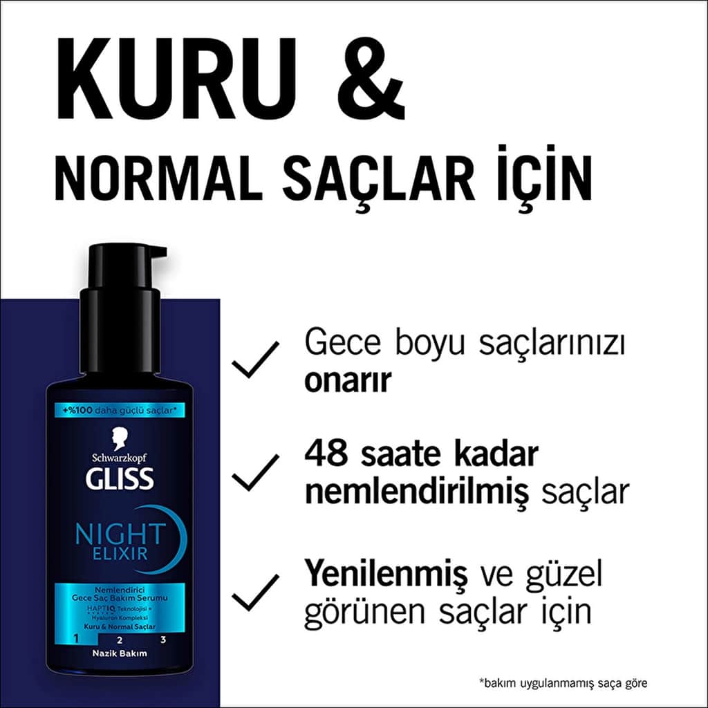 Gliss Night Elixir Moisturizing Night Hair Care Serum 100 ml - 4