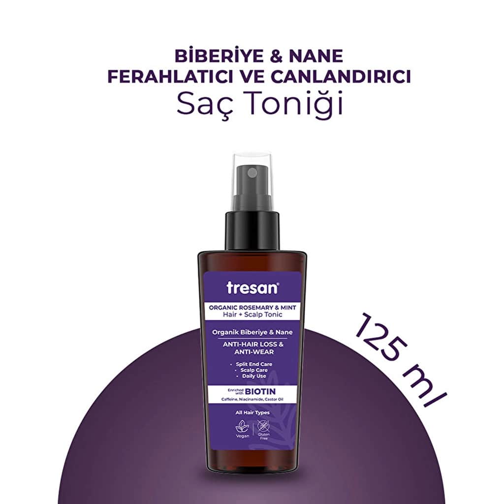 Tresan Organic Rosemary & Mint Anti-loss And Damage Hair Tonic 125 ml - 1