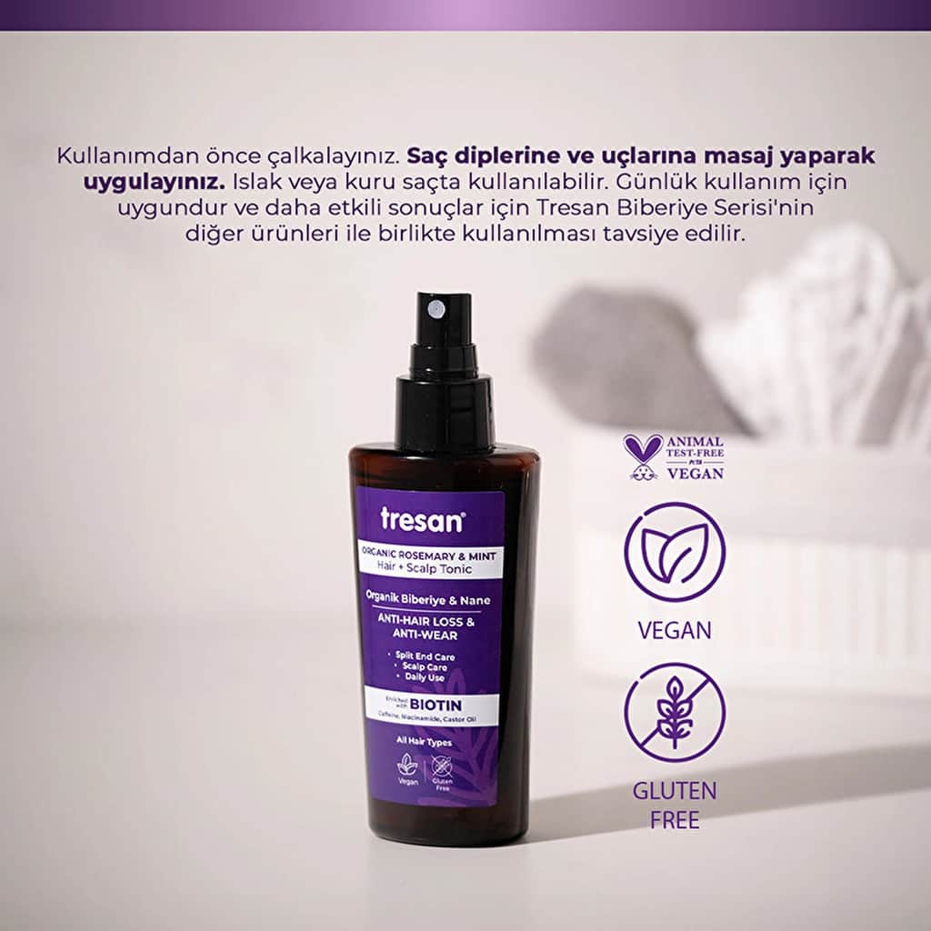 Tresan Organic Rosemary & Mint Anti-loss And Damage Hair Tonic 125 ml - 5