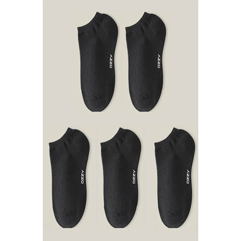 Ozzy Socks Men's 5-pack Seamless Cotton Ankle Socks Black 40/44 - 2