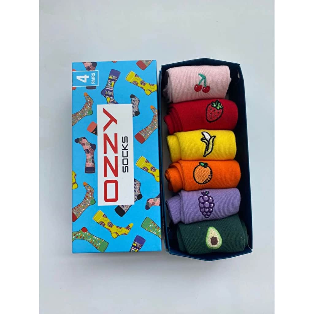 Ozzy Socks Women 6-pack Fruit Embroidered Socks 36/40 - 3