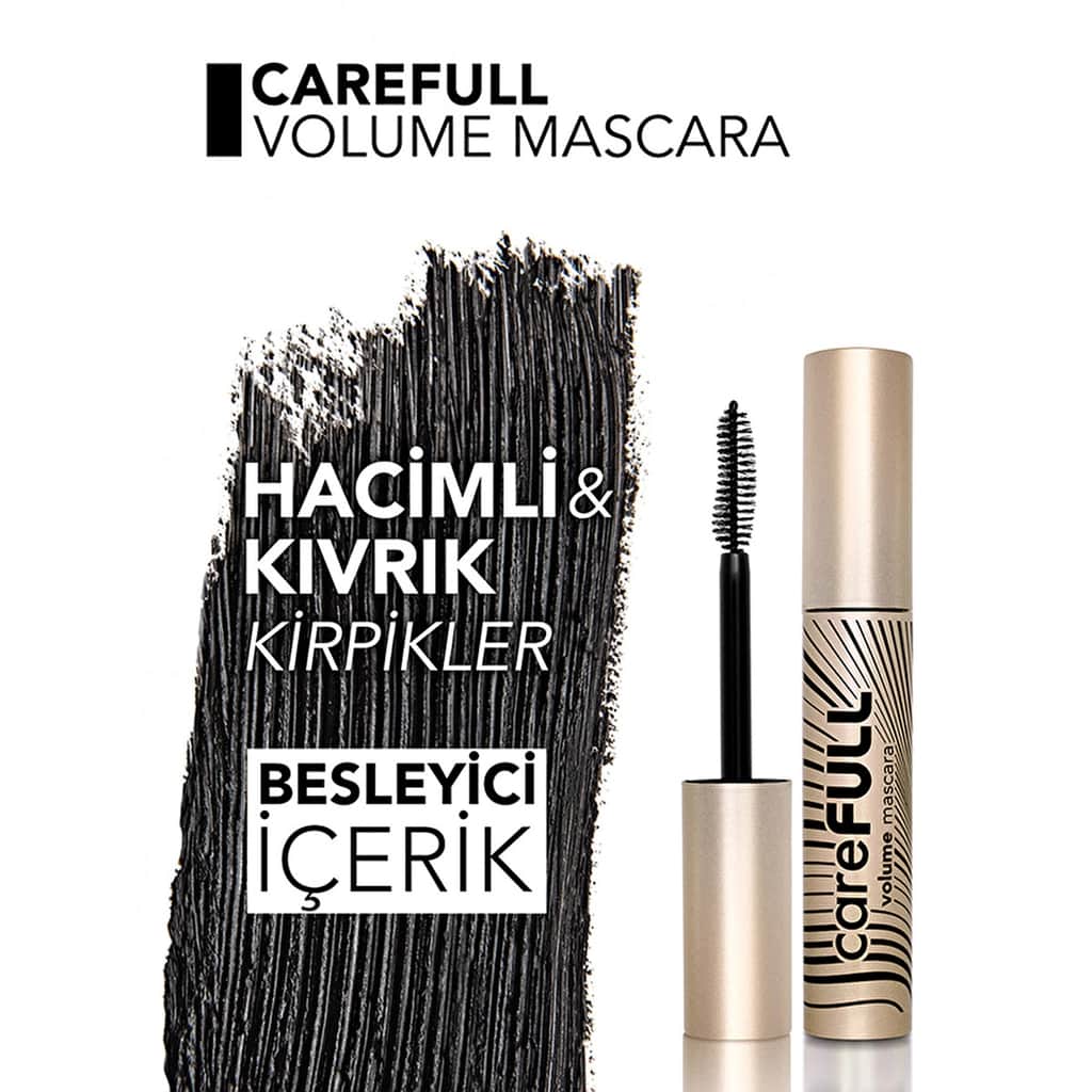 Flormar Carefull Volume Eyelash Strengthening Plumping Mascara 000 black - 3