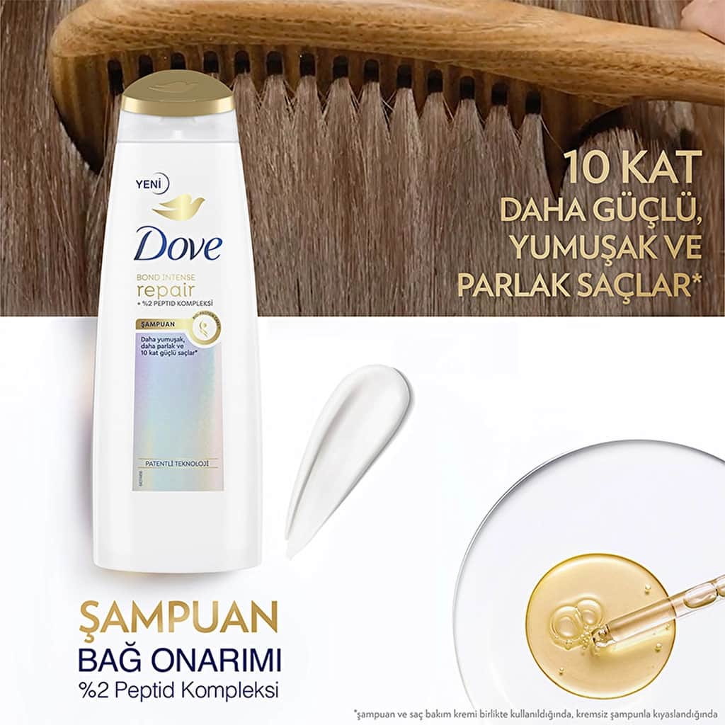Dove Hair Care Shampoo Bond Intense Repair + Peptide Complex 400 ml - 4