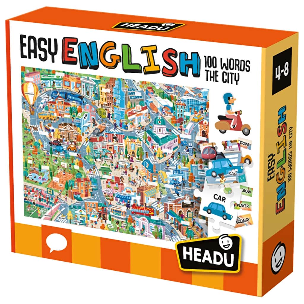 Headu Easy English 100 words City Puzzle (4-8 years Old) - 1