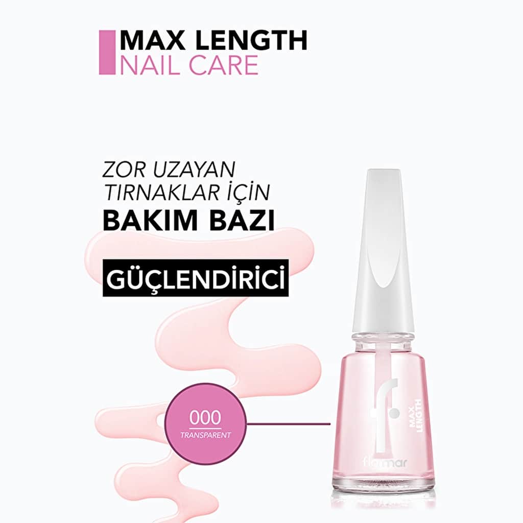 Flormar Max Length Nail Polish Base - Nourishing & Transparent - 5