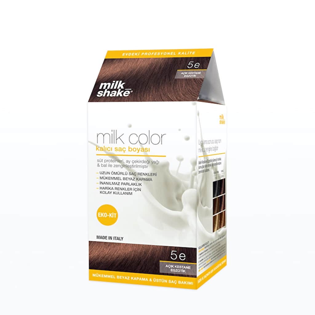 Milk Shake Milk Color Permanent Hair Dye 5 e - Light Chestnut Exotic - Eco Kit - 1