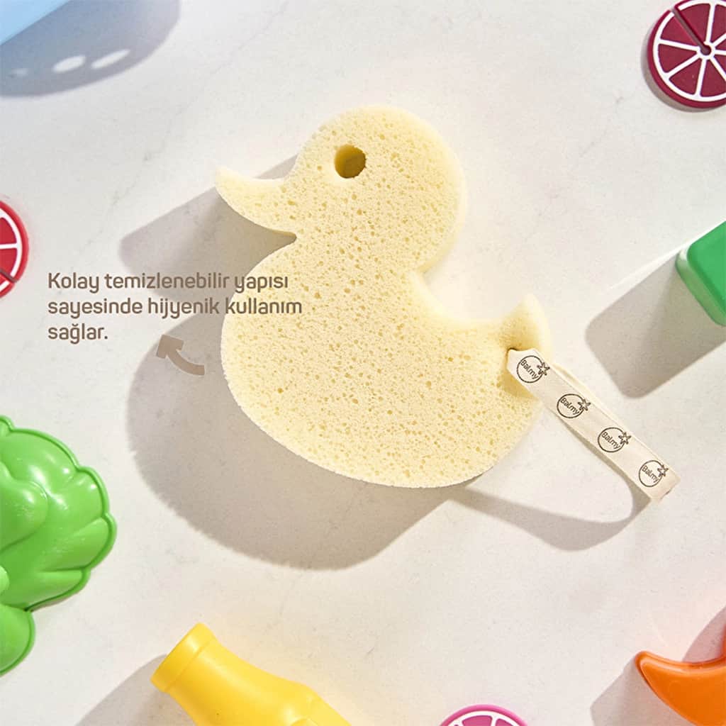 Balmy Duck Baby Bath Sponge - Soft, Hypoallergenic & Fun Shapes - 6