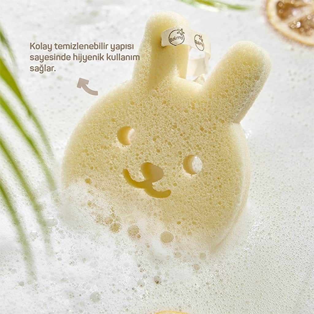 Balmy Rabbit Baby Bath Sponge - Ultra Soft & Hypoallergenic - 6