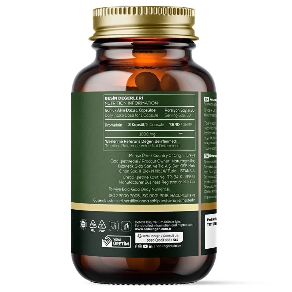 Naturagen Vity Vegan Bromelain 1000mg - Digestive & Joint Support - 4