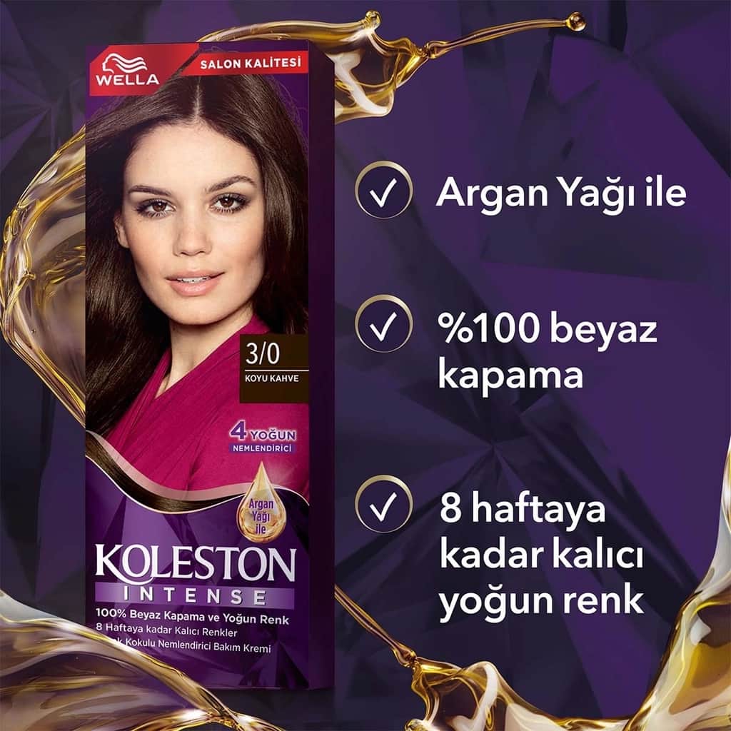 Wella Koleston Intense Hair Dye 3/0 dark Brown - 6