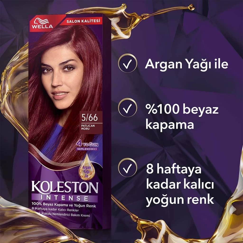 Wella Koleston Intense Hair Dye 5/66 aubergine Purple - 6