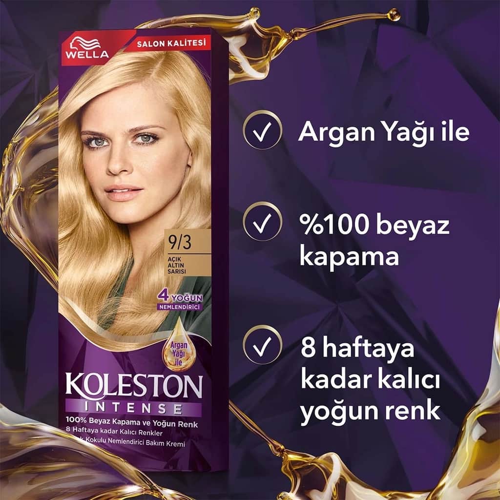 Wella Koleston Intense Hair Dye 9/3 light Golden Blonde - 6