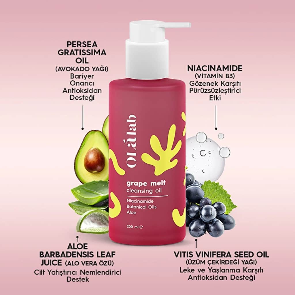 Olalab Facial Cleansing Oil Grape Melt 200 ml - 4
