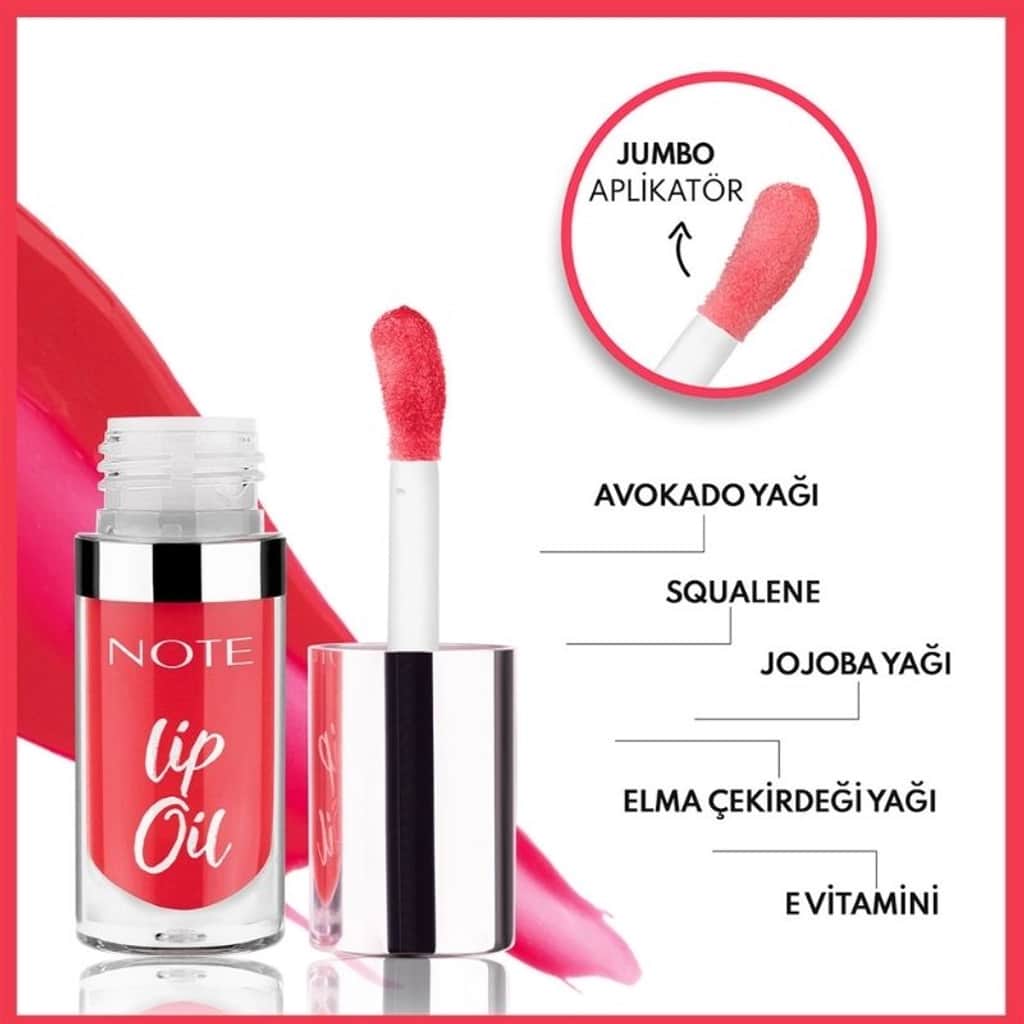 Note Lip Oil Moisturizing And Shining Lip Care Oil 40 sugar Red Red - 3