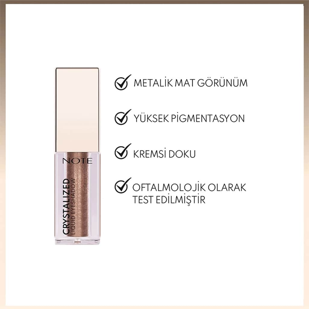 Note Crystalized Liquid Eyeshadow 08 Vintage Bronze - Long-Lasting Metallic Shine - 3