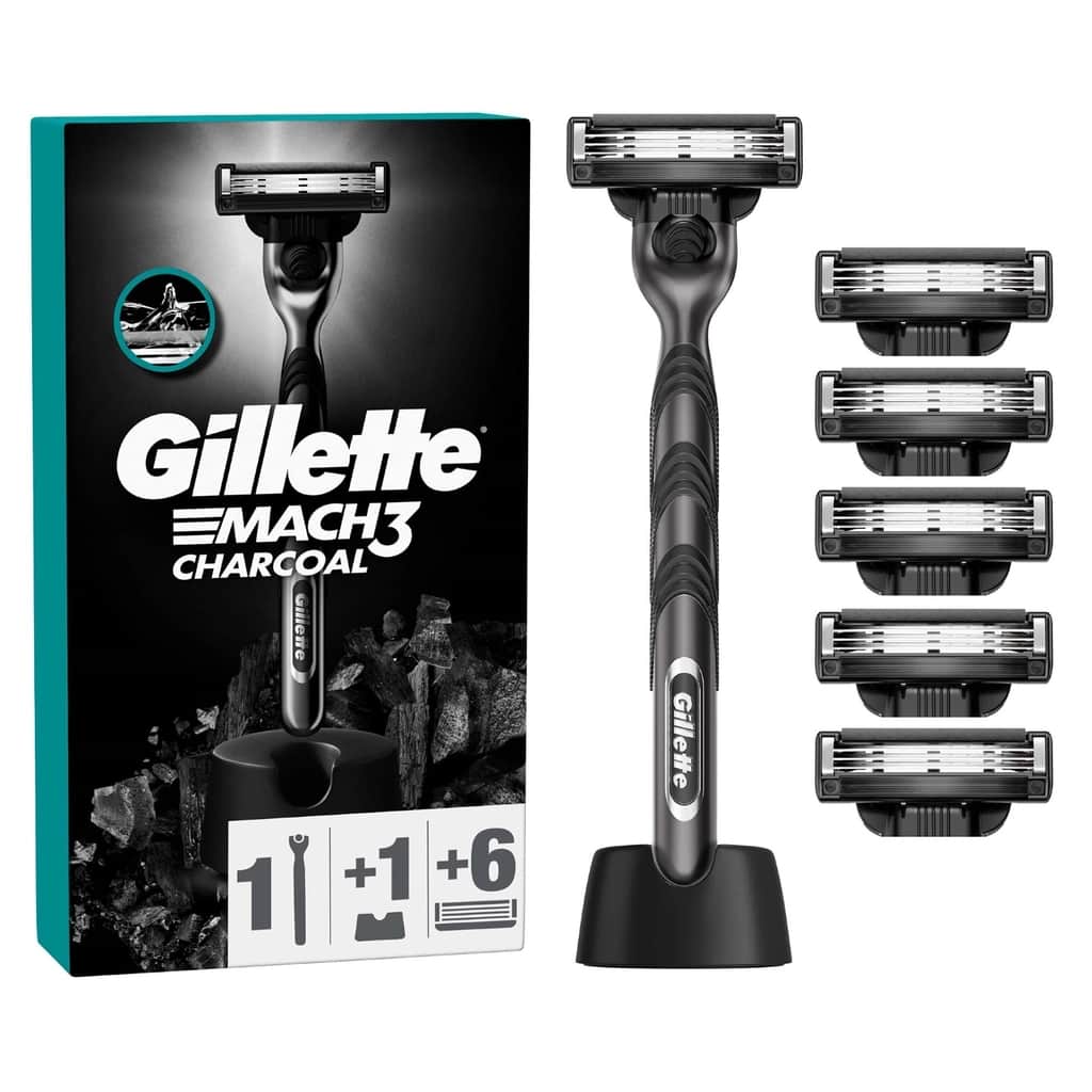 Gillette M3 charcoal Razor + Spare Blade Set - 1