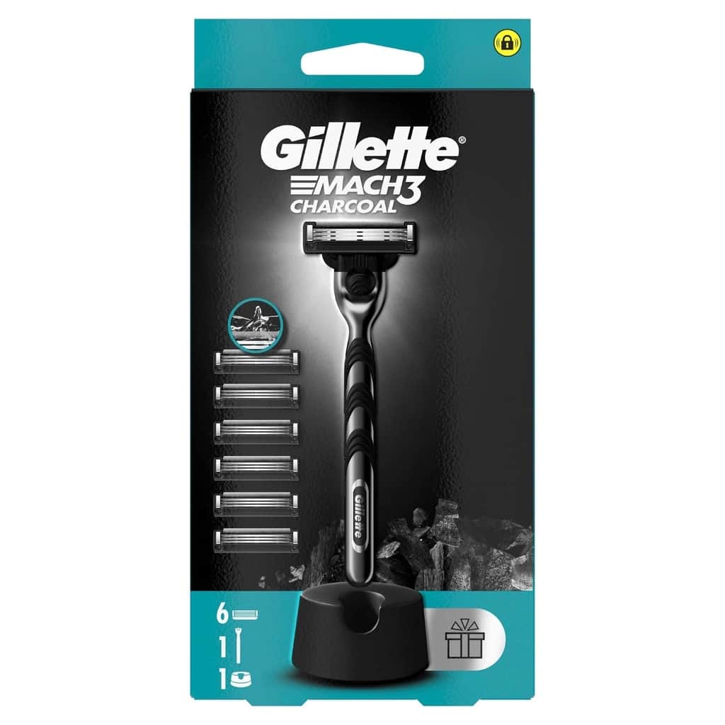 Gillette M3 charcoal Razor + Spare Blade Set - 2