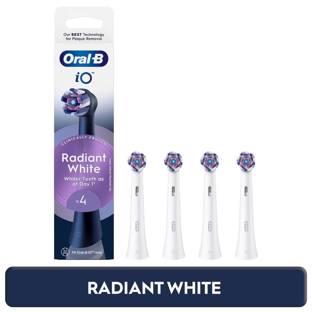 Oral-b Io Radiant White Rechargeable Toothbrush Replacement Head White 4 pcs - 1