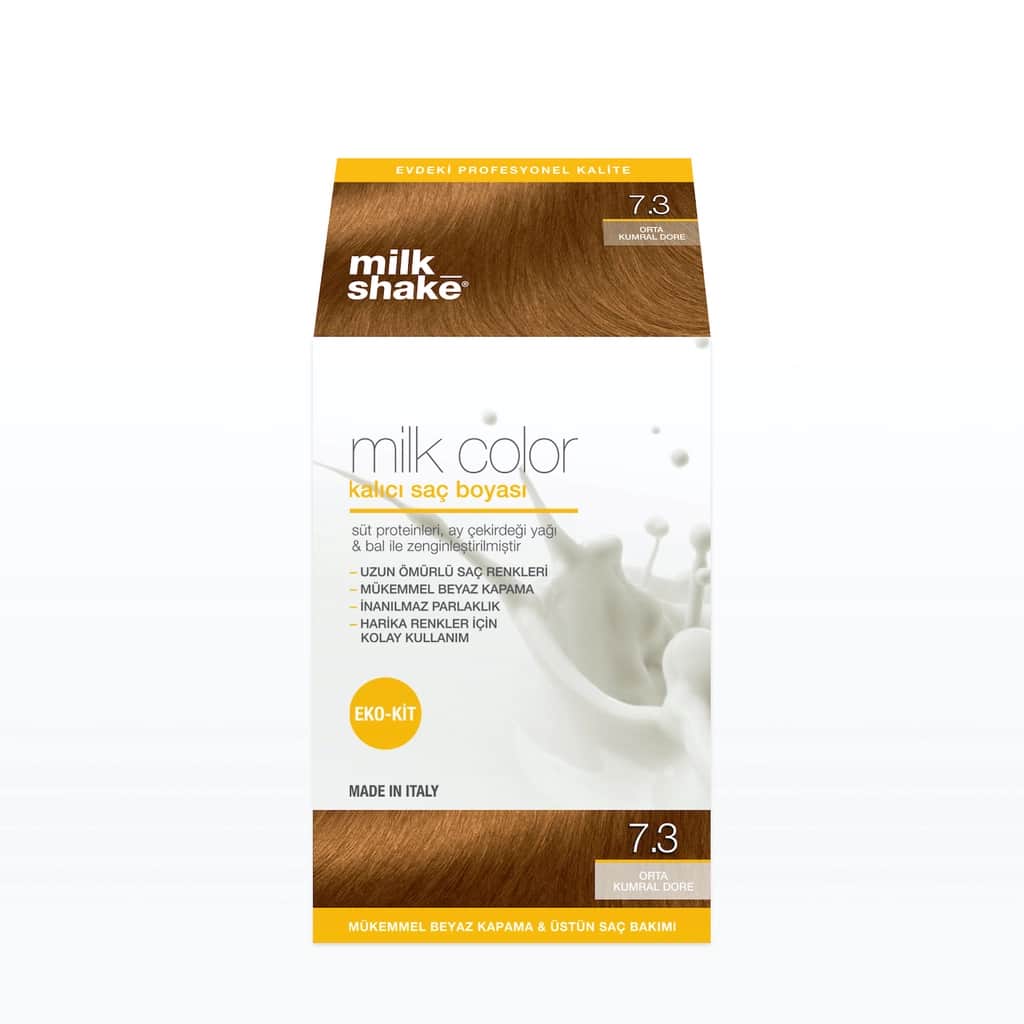 Milk Shake Milk Color Permanent Hair Dye 7.3 - Medium Blonde Dore - Eco Kit - 2