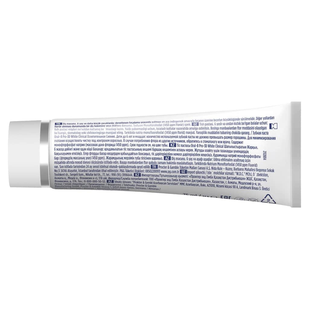 Oral-B Toothpaste Pro 3D White Clinical Intense Whitening 75 ml - 3