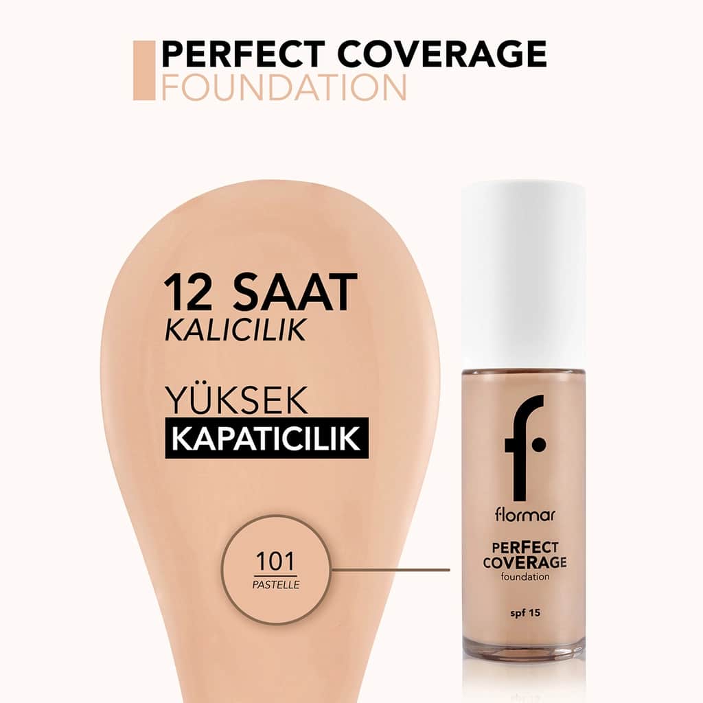 Flormar Perfect Coverage Foundation SPF 15 - Smooth Finish 101 - 4