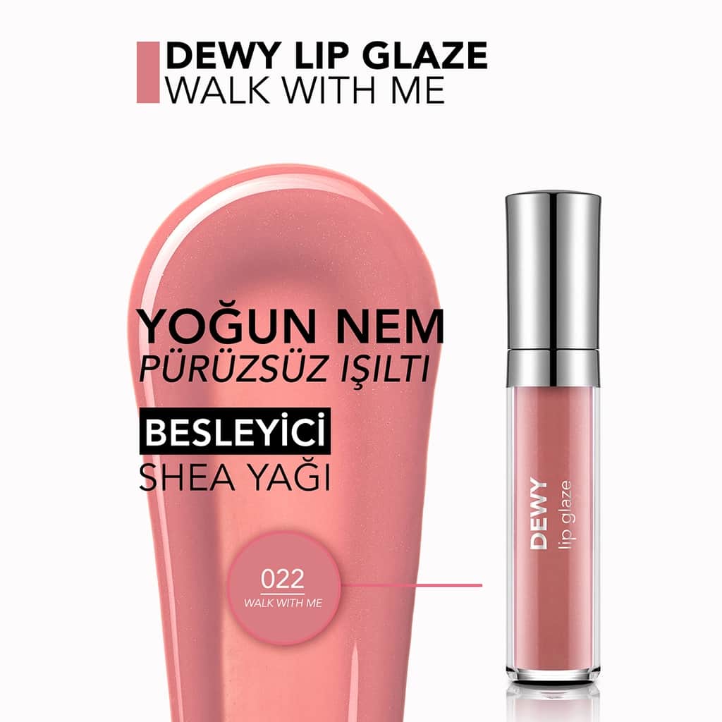 Flormar Dewy Lip Glaze Lip Gloss 022 walk With Me - 3
