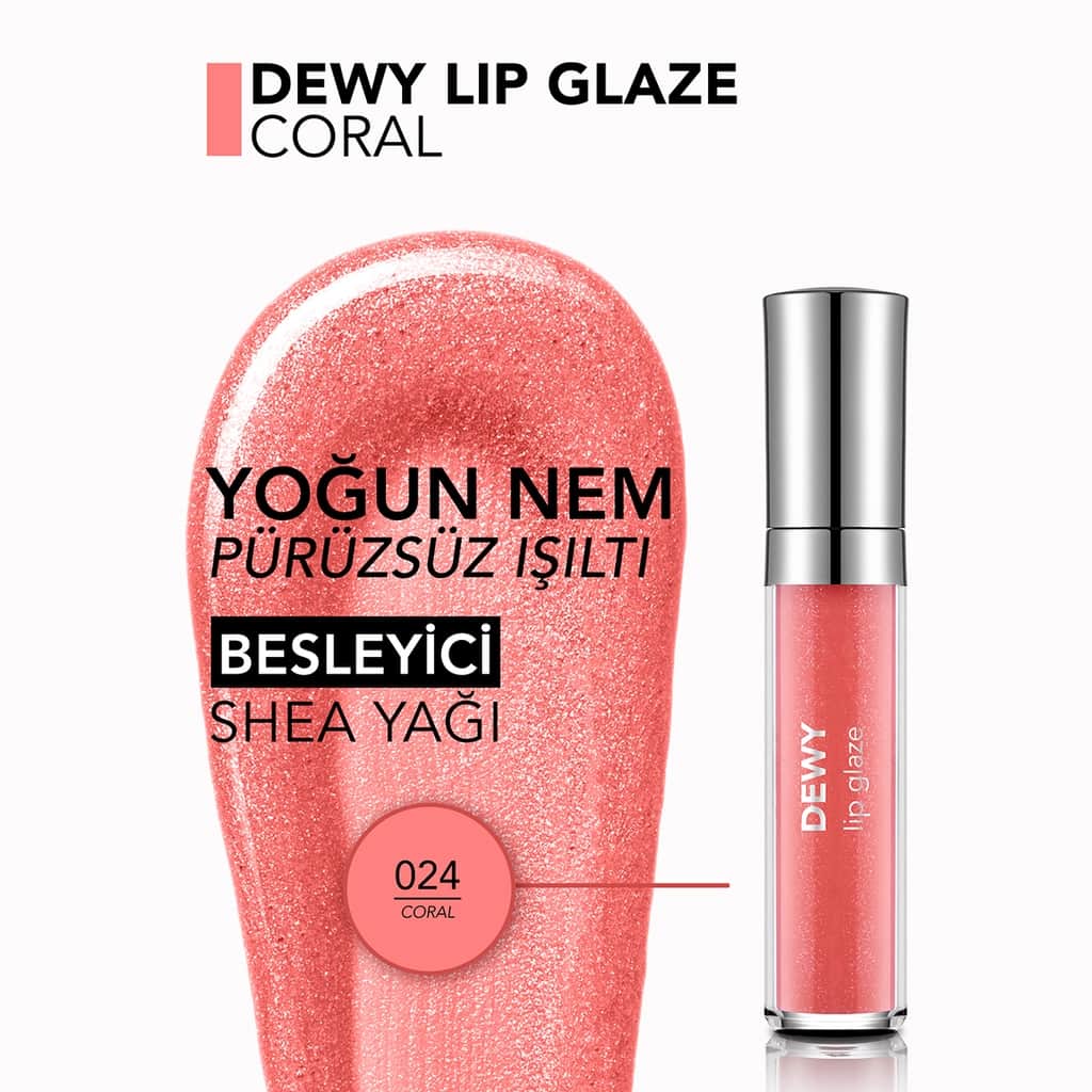 Flormar Dewy Lip Glaze Lip Gloss 024 coral - 3