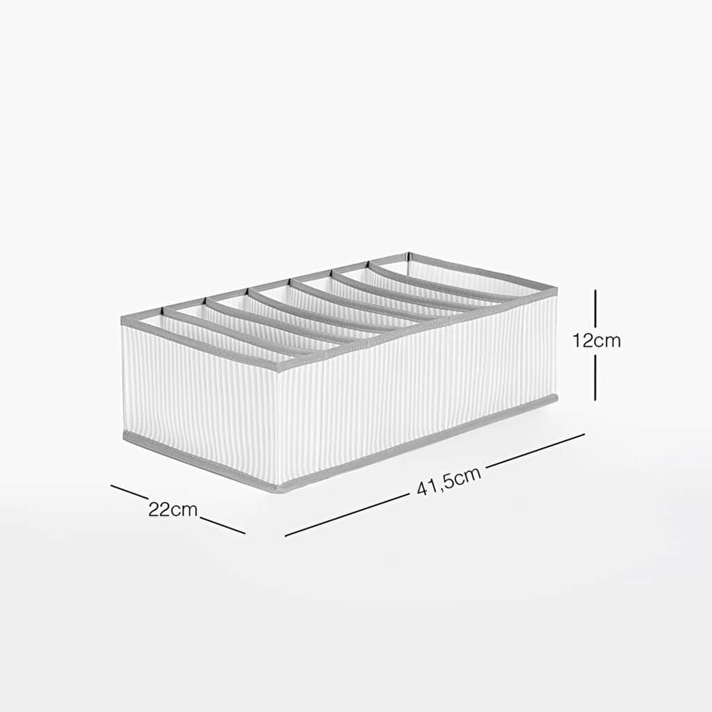 Ocean Home 7 compartment Gray Striped Drawer Organizer 22 x 41.5 x 12 cm - 2
