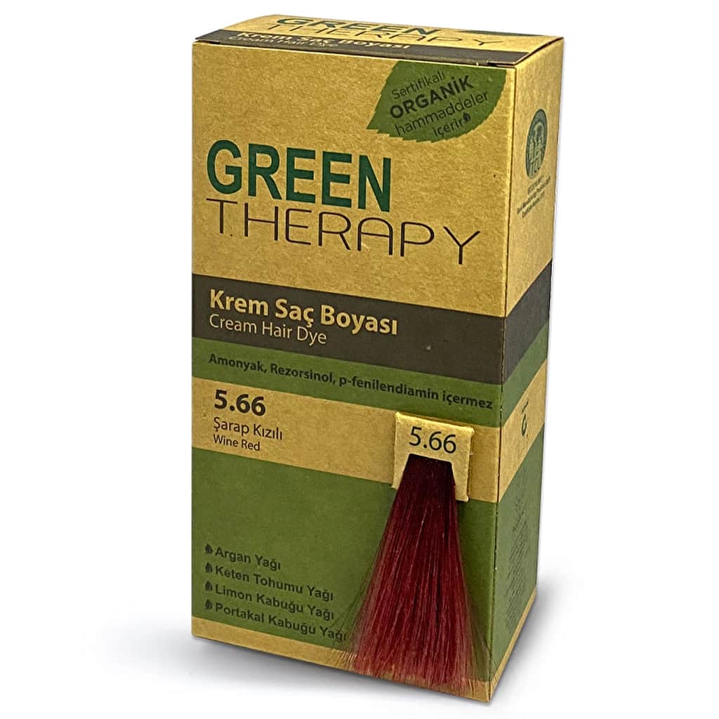Green Therapy Cream Hair Dye 5.66 wine Red - 1