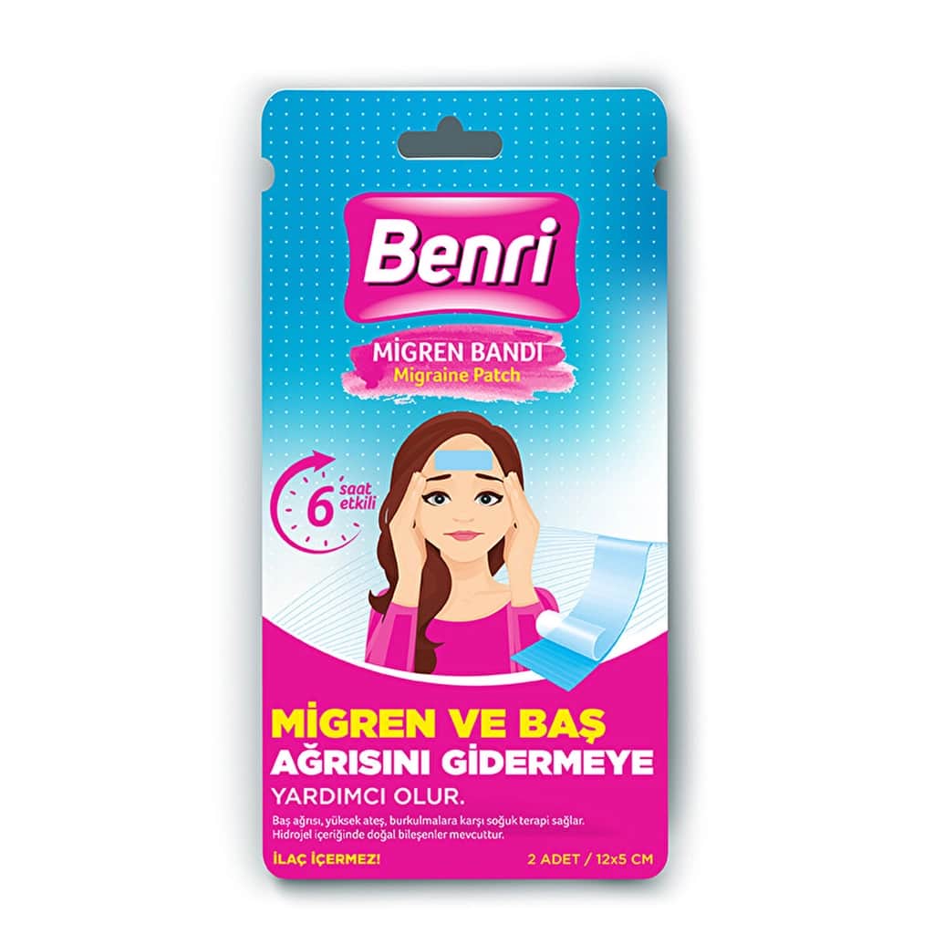 Benri Migraine Relief Band - Rapid Cooling Hydrogel Plaster - 1