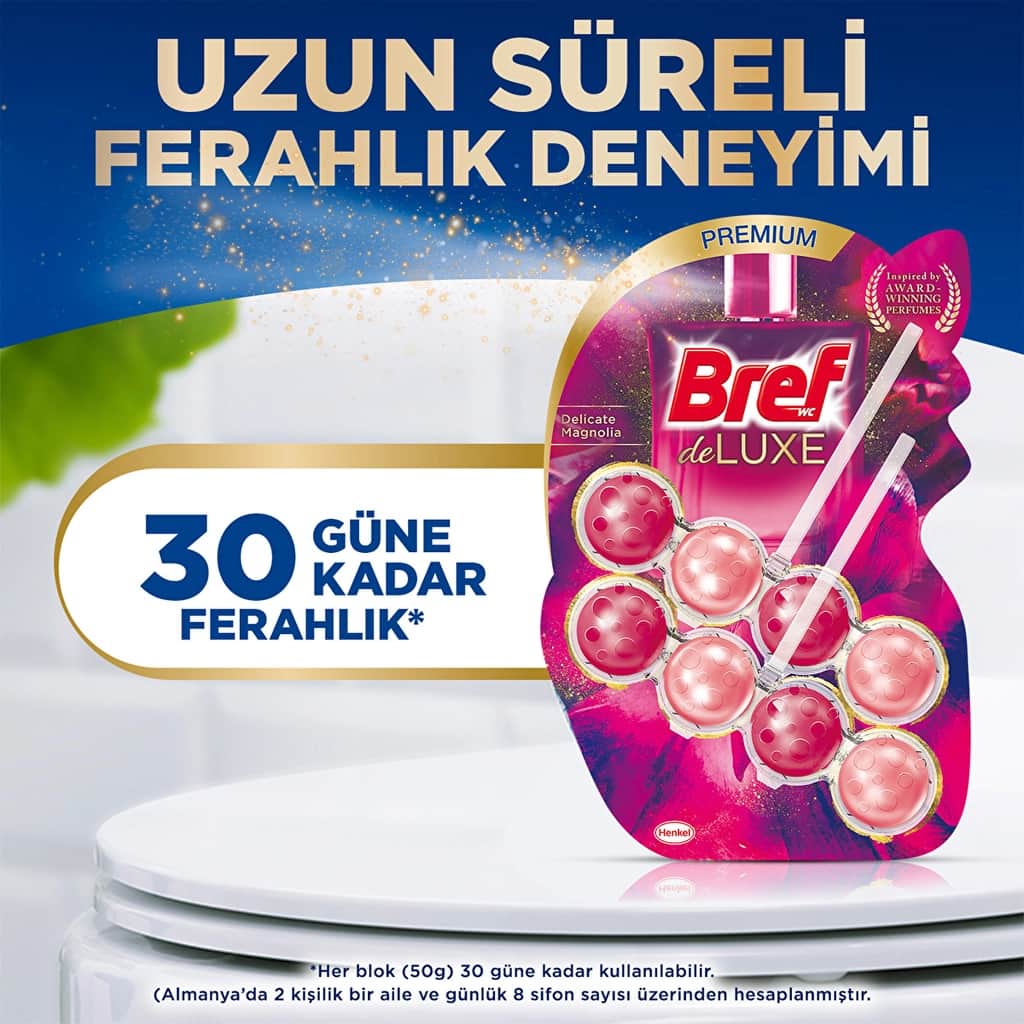 Bref Power Aktiv Solid Toilet Block - Magnolia Scent, 250 Flushes - 3