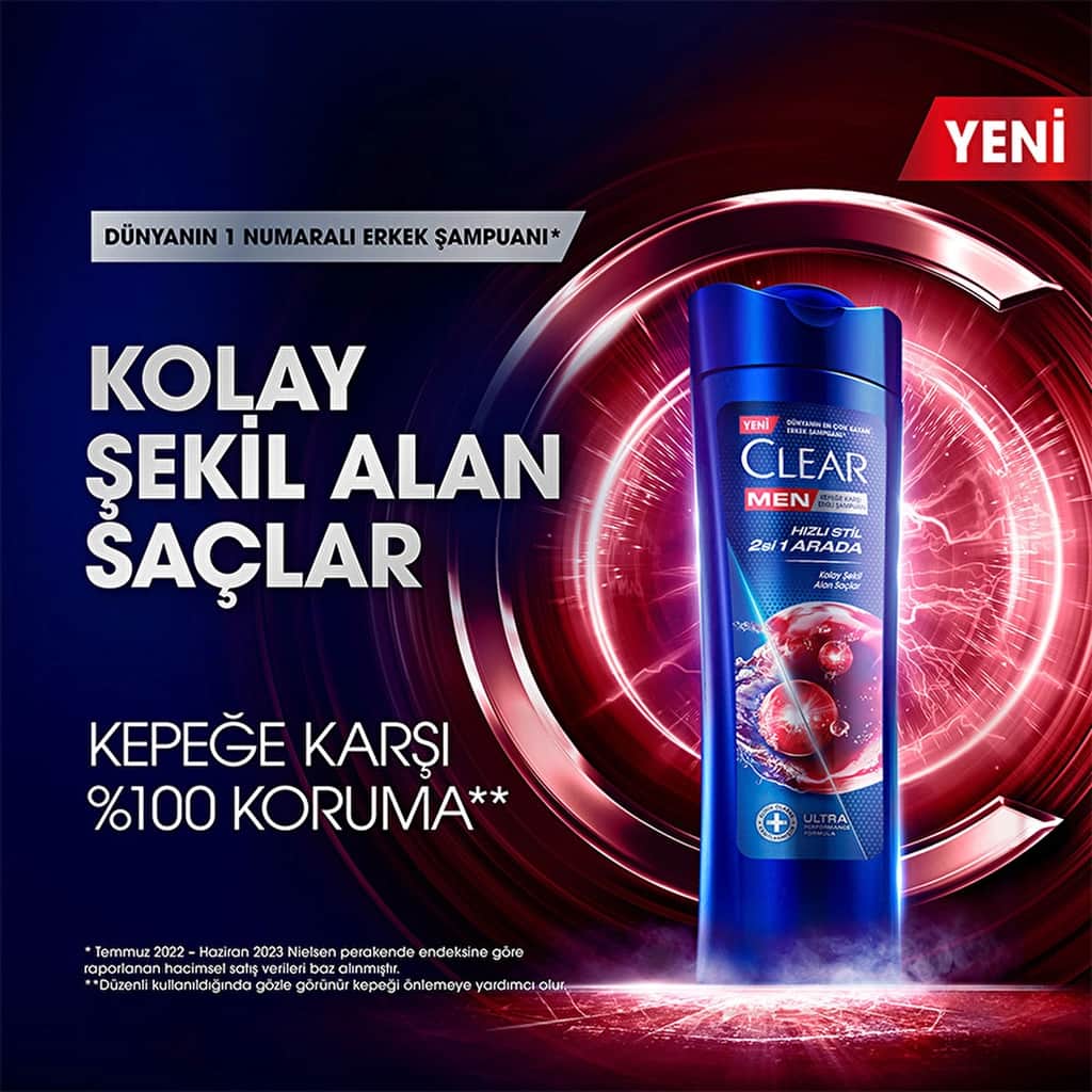 Clear Men Anti-dandruff Shampoo Quick Style 2 in 1 easy To Shape Hair 350 ml - 3