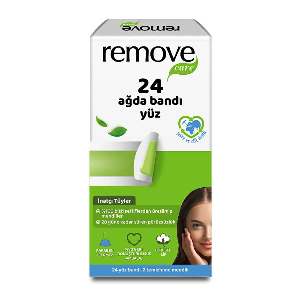 Remove Care Face Wax Strips Stubborn Hair 24 pcs - 1