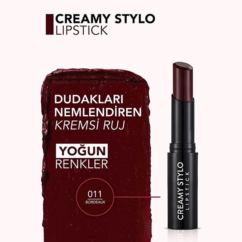 Flormar Creamy Stylo Moisturizing Lipstick 011 bordeaux - 4