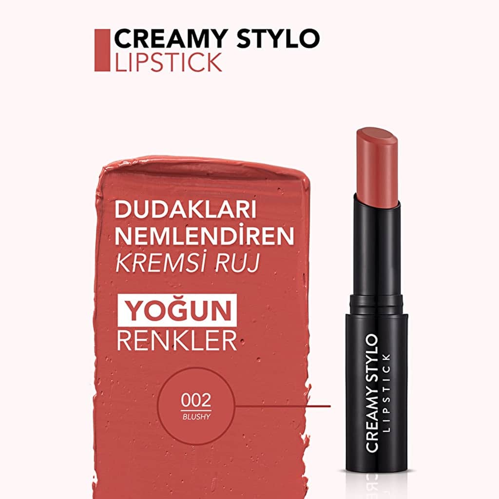 Flormar Creamy Stylo Moisturizing Lipstick 002 blushy - 4