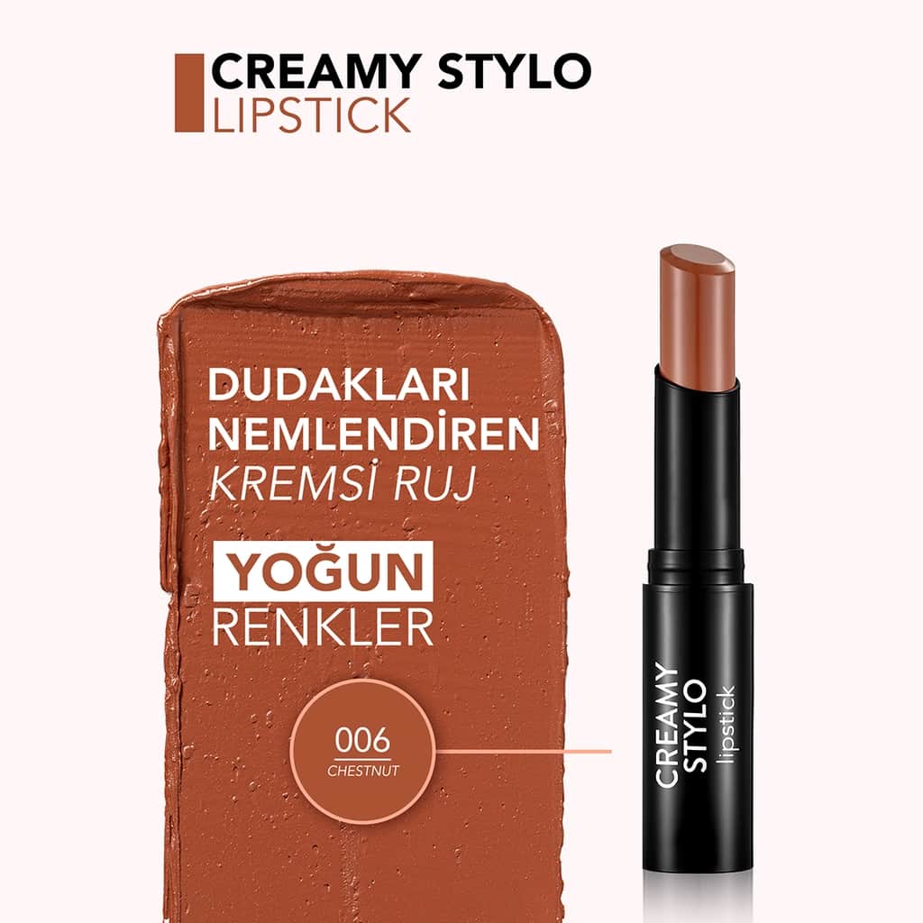Flormar Creamy Stylo Moisturizing Lipstick 006 chestnut - 4