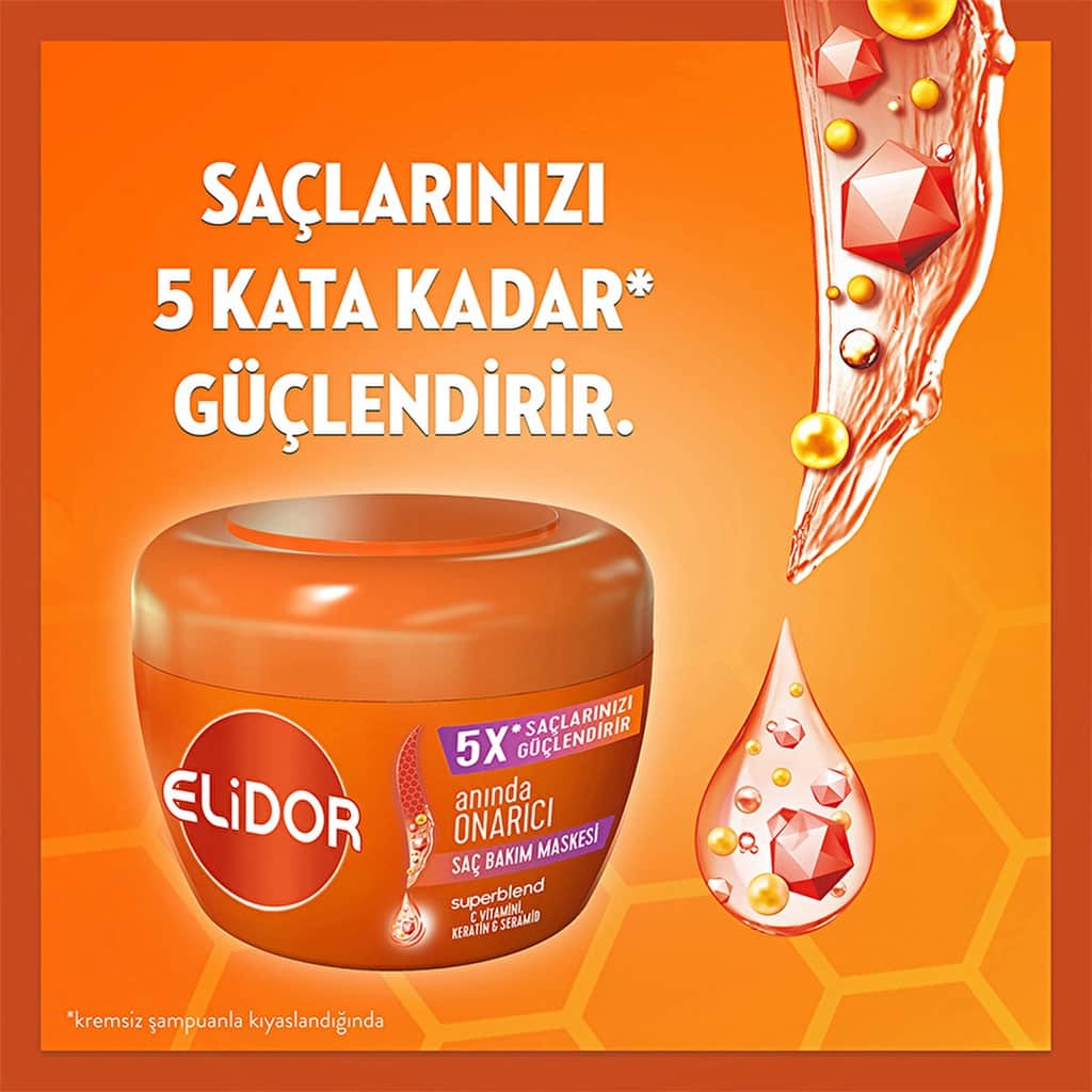 Elidor Superblend Hair Care Mask Instant Repair Vitamin C Keratin Ceramide 160 ml - 4