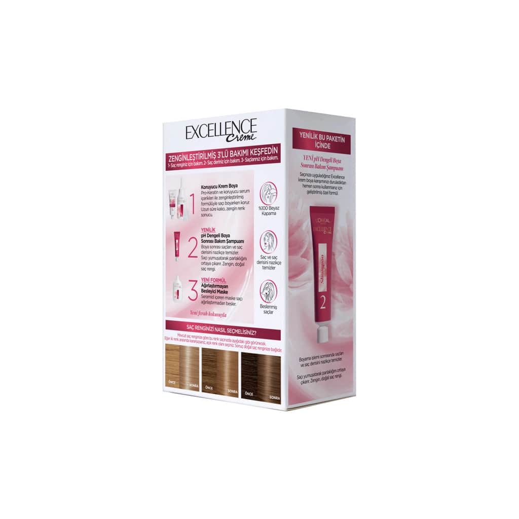 L'Oréal Paris Excellence Creme Hair Dye - 7.31 honey Foam - 3