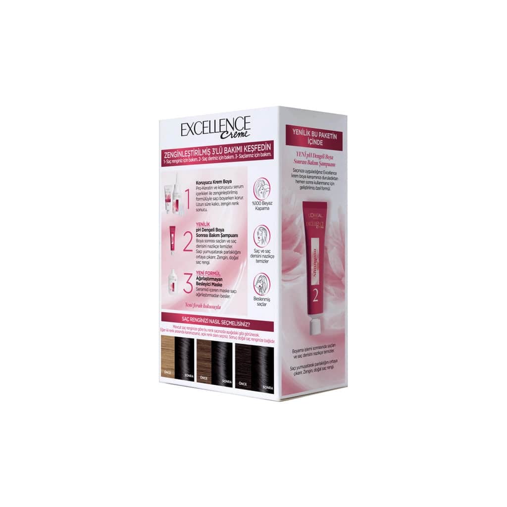 L’Oréal Paris Excellence Creme Hair Dye Deep Black 1.01 1 pcs - 3