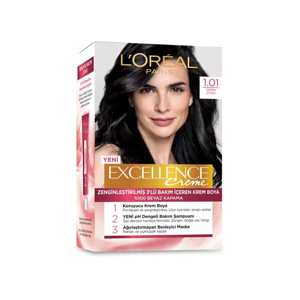 L’Oréal Paris Excellence Creme Hair Dye Deep Black 1.01 1 pcs - 1