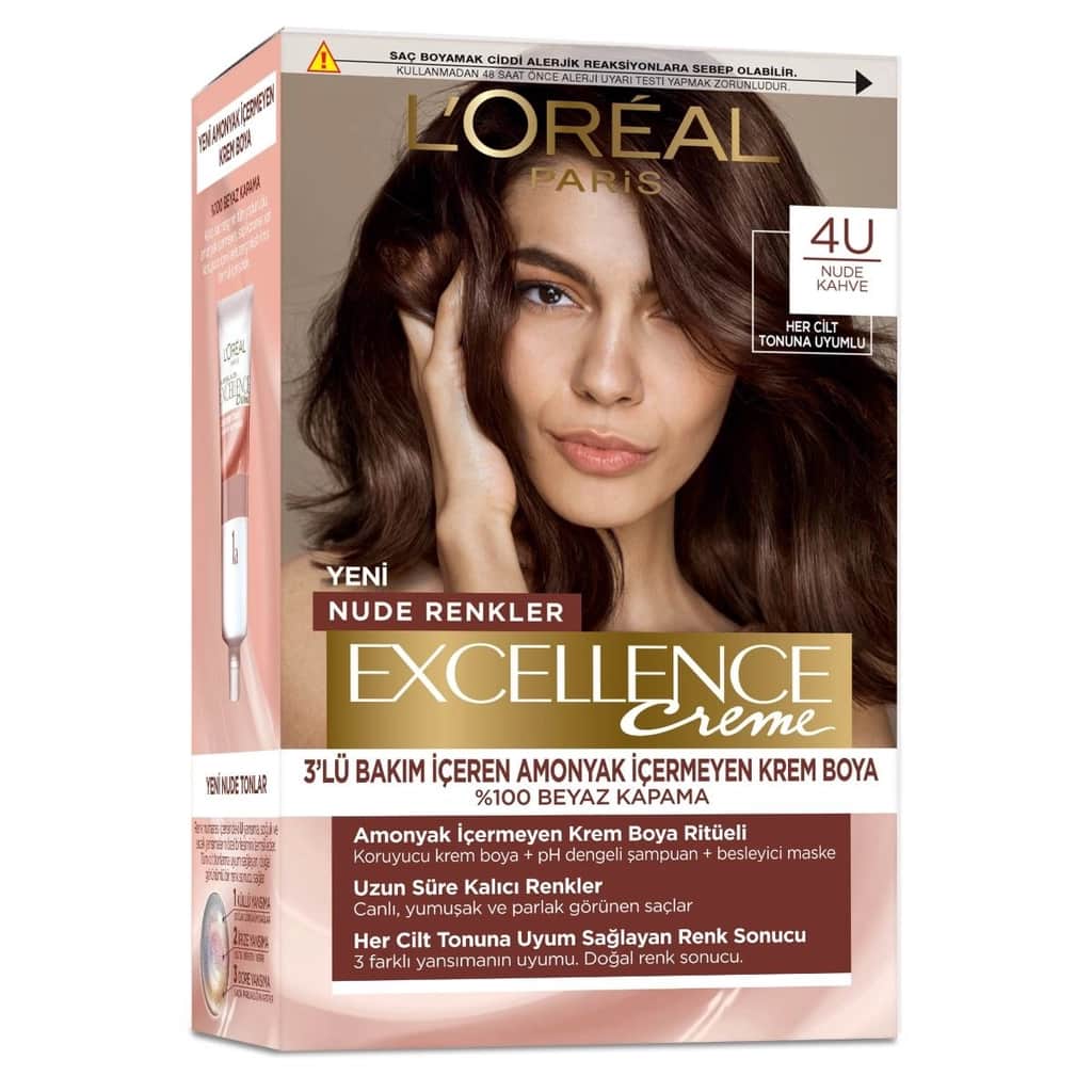 L’Oréal Paris Excellence Nude Hair Dye Brown 4U 1 pcs - 1