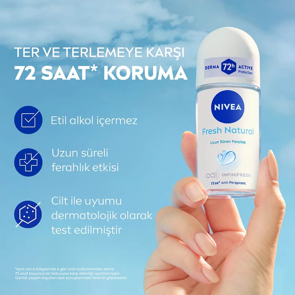 Nivea Women's Roll-On 50 ml + Mini Roll-On 25 ml Black&White Invisible Clear 50 ml + 25 ml - 1