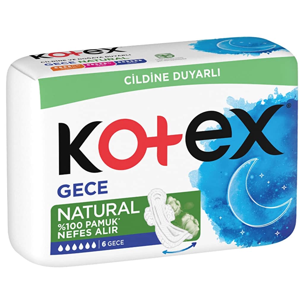 Kotex Natural Hygienic Pads Night 6 pcs - 1